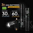 thumbnail image 4 of PortableOut LED Tactical Flashlight, 2000 Lumens Torch, All Metal, Mini Powerful Handheld Military Grade, Zoomable, Waterproof, for Outdoor, Camping, Emergencies (2 Pack), 4 of 6