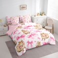 thumbnail image 2 of Erosebridal Cartoon Capybara Twin Bedding Sets 7-Piece For Kids,Pink Ribbon Bow Tie Bedding Comforter Set For Children Boys Girls,Pink Reversible, 2 of 6
