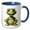 Blue/White, variant on 3drose, Cute Silly Smiling Turtle Illustration, 11oz Two-tone Blue Mug