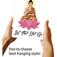 thumbnail image 4 of 1Pc Funny Buddha Wall Art Print Unframed Cool Buddhist Poster with Let That Shit Go Words & Lotus Pattern Religion Funny Paper Picture, 4 of 7