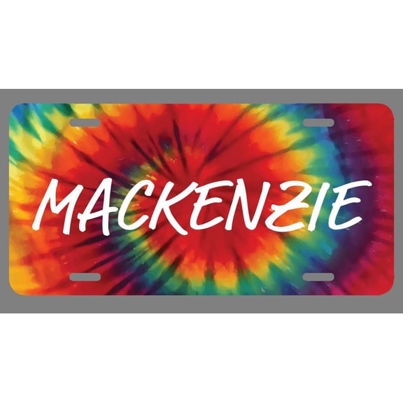 Mackenzie Name Tie Dye Style License Plate Tag Vanity Novelty Metal | UV Printed Metal | 6-Inches By 12-Inches | Car Truck RV Trailer Wall Shop Man Cave | NP1476