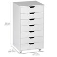 thumbnail image 3 of Vinsetto Mobile Filing Cabinet with Drawers File Cabinet with Wheels White, 3 of 10