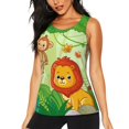 thumbnail image 2 of Uemuo African Animals in the Jungle Pattern Workout Tank Tops for Women Breathable Moisture-wicking tank top Sleeveless Running Loose Fit Yoga Tops Active Shirts Sports Gym Exercise, 2 of 9