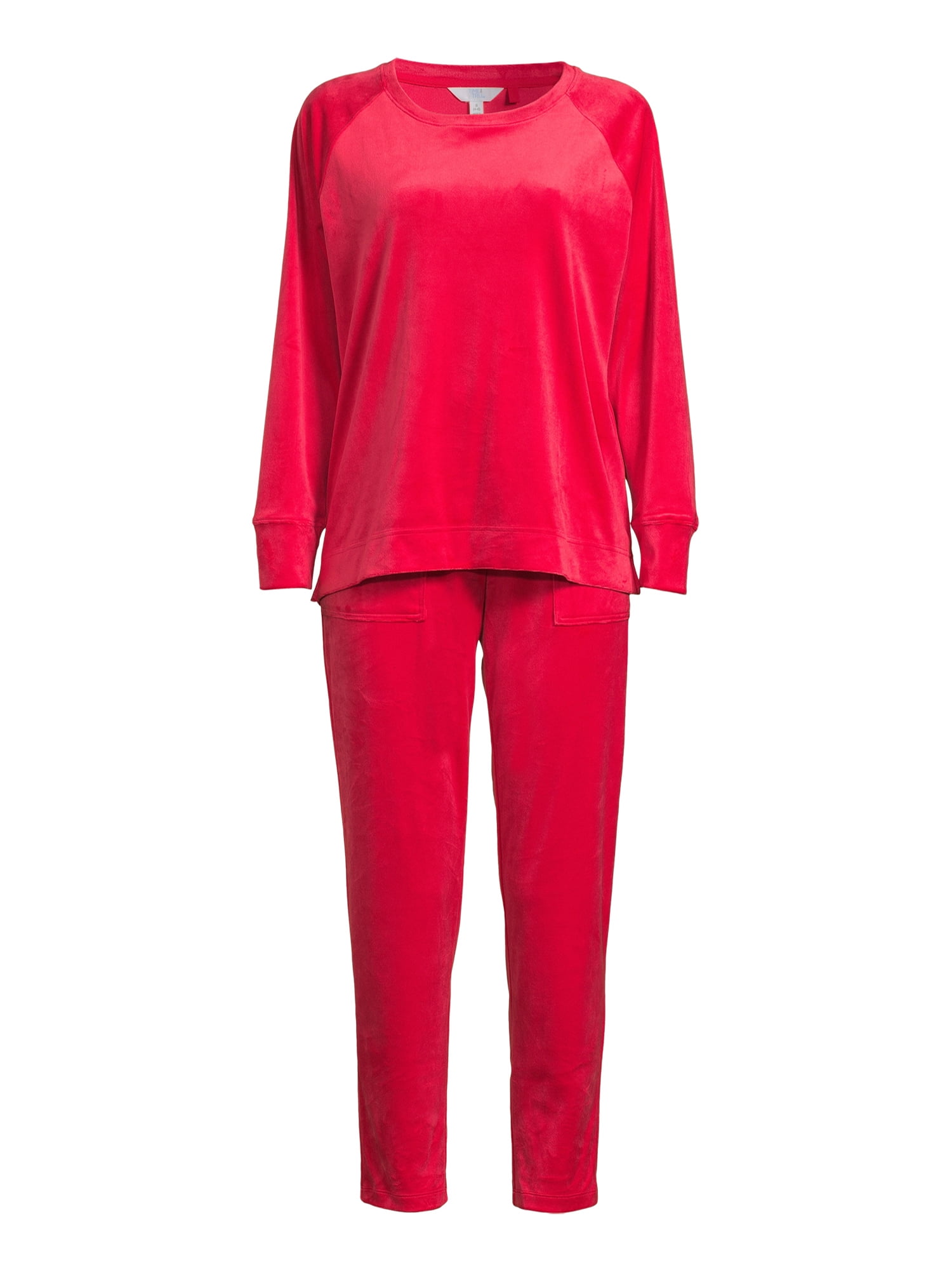 Time and Tru Women's Velour Top and Pants Set, 2-Piece, Sizes S-XXXL