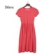thumbnail image 1 of Minnieouse Vestido de color sólido de manga corta con cuello plisado de Elenxs Gril conjuntos de ropa Melon rojo 130cm Minnieouse AP002630-09, 1 of 6