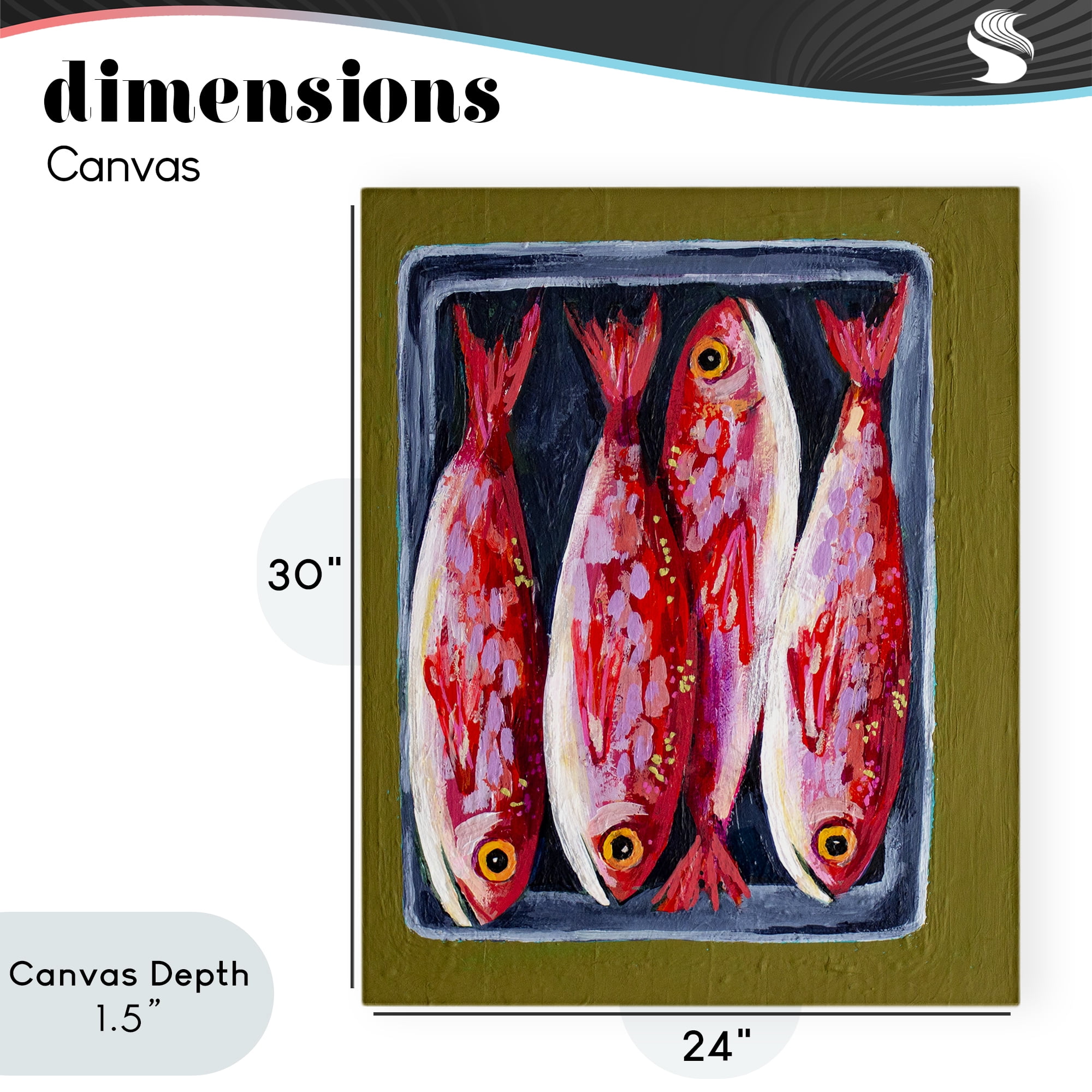 Stupell Industries Red Fish on a Platter Canvas Wall Art, design by Rachel Nerney