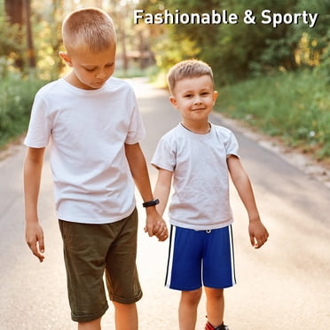 Real Essentials 5-Pack Boys' Dry-Fit Active Athletic Performance Basketball Shorts With Pockets