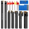 thumbnail image 1 of Herramienta de torneado de torno de 21 piezas Juego de portaherramientas de torneado de carburo profesional Soporte de herramientas de torno de metal resistente con inserciones de torneado de llave pa, 1 of 11
