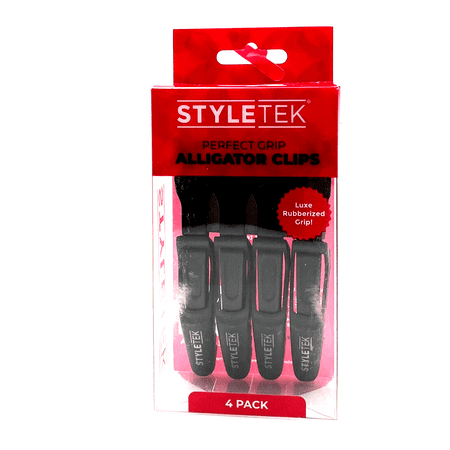 StyleTek Perfect Grip Alligator Clips Black 4 Pack