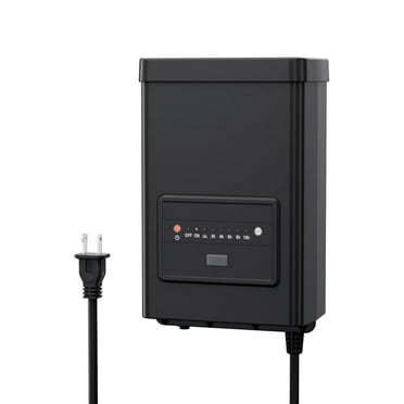 BN-LINK 200W Outdoor Transformer for Low Voltage Landscape Lighting, with Timer and Photocell Sensor, 120V AC to 12V AC, Durable and Weatherproof Design, Ideal for LED Spotlights and Pathway Lights
