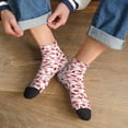 thumbnail image 3 of Fuzoiu Red Football Print Adult Socks, Crew Moisture-wicking Socks, Unisex Cushion Crew Socks,Casual Sports Ankle Socks, 3 of 7