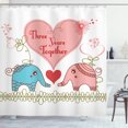 thumbnail image 1 of 3rd Year Anniversary Gift for Couple 3 Years Together Shower Curtain Extra Long, 1 of 3