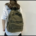 thumbnail image 3 of Laptop Backpack for Women Travel Canvas Backpack for Women Vintage Army Green Aesthetic Backpack for School, 3 of 8