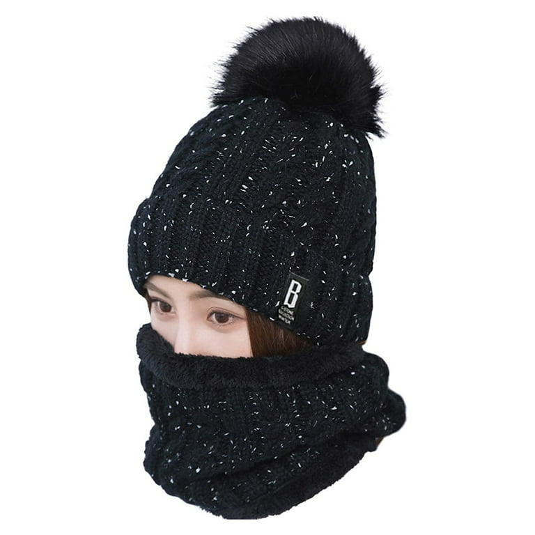 Usb Chapeau de bonnet chauffant et réchauffeur de cou Soft Respirant  Peluche Thick Ski Beanie Hat Set pour les femmes pour la course à pied Ski