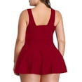 thumbnail image 3 of Franhais Women's Plus Size Bikini Sets Sleeveless V Neck Solid/Print Vest + Solid Color Shorts, 3 of 4
