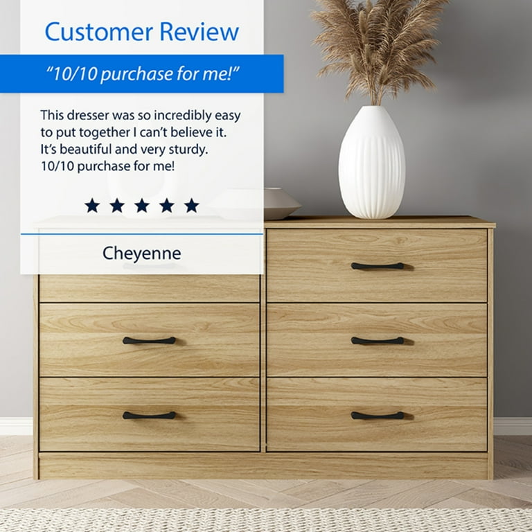 Mainstays Ardent 6 Drawer Dresser, Dark Walnut
