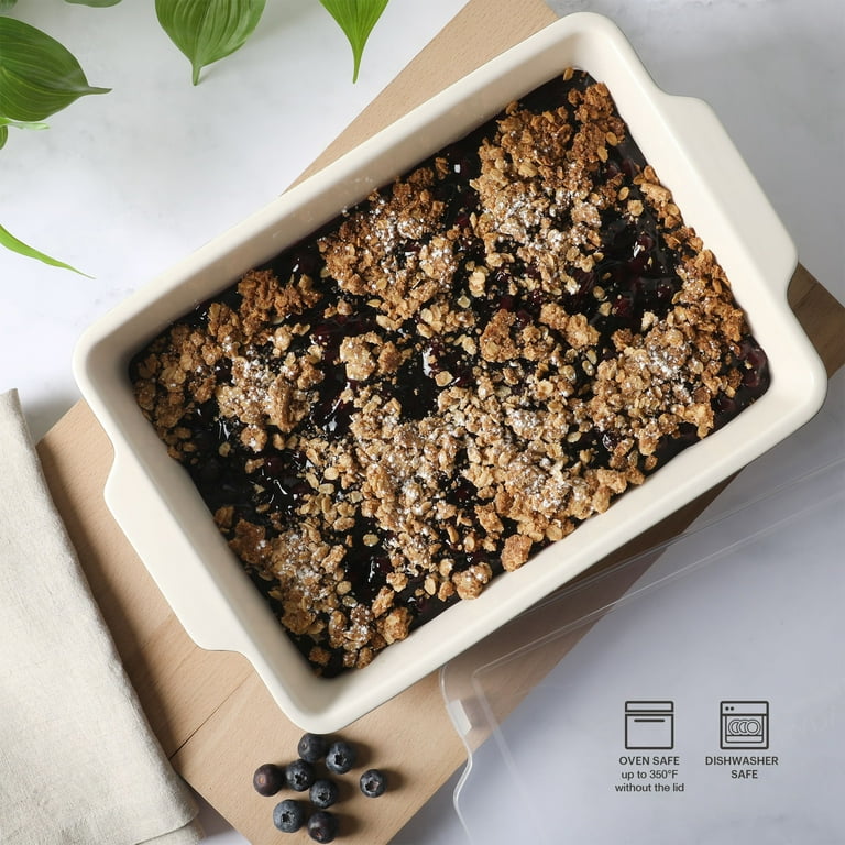 Martha Stewart Tilden 13-inch Rectangular Stoneware Baker with Lid