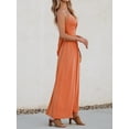thumbnail image 4 of Vestido largo CUPSHE naranja con cuello en V sin mangas para mujer, 4 of 7