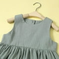 thumbnail image 4 of Esaierr Kids Girls Dress,Young Girl Cotton Linen Sleeveless Dress Toddler Tank Skirt Dress, 4 of 5