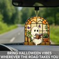 thumbnail image 4 of Halloween Faux Stained Glass Ghost Ornaments Acrylic, Halloween Decor Cute Suncatcher, Cute Ghost Gift for Book Lovers, Gothic Fall Decor for Window, 4 of 7