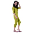 thumbnail image 3 of Moomaya Printed Cotton 3/4 Sleeve Shirt With Capri 2 Piece Nightwear Set Sleepwear For Womens, 3 of 7