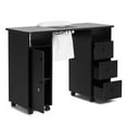 thumbnail image 3 of COSVALVE Manicure Table Nail Desk Salon Beauty Workstation with Electric Dust Collector,Wrist Cushion,Lockable Wheels,Drawers(Black), 3 of 12