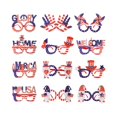 thumbnail image 2 of 12 piezas Gafas de fiesta del Día de la Independencia Accesorios para fotomatón del Día Nacional Fiesta del 4 de julio, 2 of 5