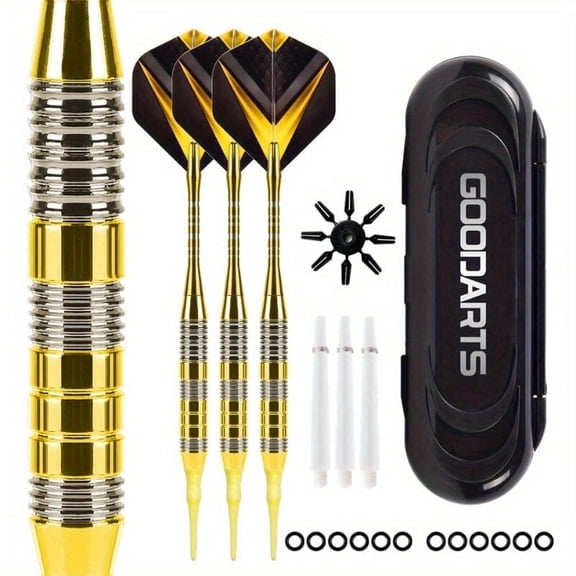 GOODARTS Professional Soft Tip Dart Set, Colorful Electronic Soft Darts Plastic Tip Sets, Durable Iron & Aluminum Alloy Barrels, Ideal for Electronic Dart Board, Family Games, Parties & Gift Giving