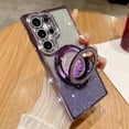 thumbnail image 6 of for Samsung Galaxy S25 Ultra Case with Glitter Kickstand,Cute Bling Sparkly Rhinestones Phone Case, Glass Camera Lens Protector, Flowing Liquid Ring Stand for Samsung S25 Ultra (Purple), 6 of 13