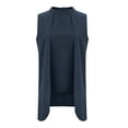 thumbnail image 5 of Womens Silk Satin Tank Tops Casual Sleeveless Blouses Summer Basic Tank Shirt Navy XXL, 5 of 7