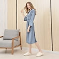 thumbnail image 3 of Prolriy Robes for Women Couple Long Cardigan Hotel Wear Bathrobe Bathrobe Bathrobe Nightgown Womens Robe Blue XL, 3 of 8