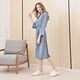 thumbnail image 3 of Batas Prolriy para mujer, cárdigan largo para parejas, ropa de hotel, bata de baño, camisón, bata de mujer, azul XL, 3 of 8