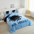 thumbnail image 3 of Feelyou Kids Ice Hockey Bedding Comforter Set, Est Sleep Sports Twin Comforter Sets, Blue Stripes Lines Reversible Bedding Set, Breathable Home Decor, 2 Pieces, 3 of 8