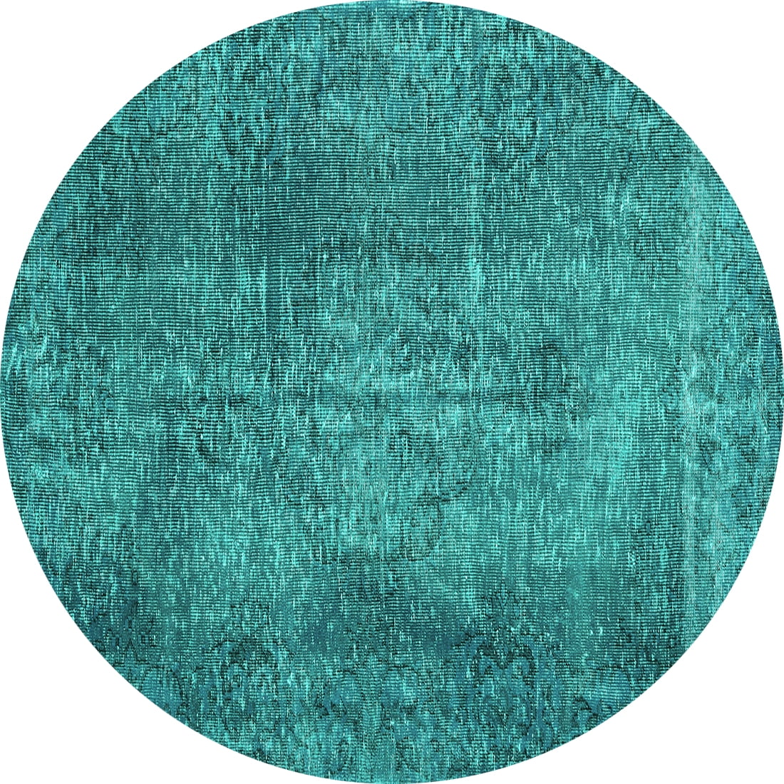 Ahgly Company Machine Washable Indoor Round Persian Turquoise Blue ...