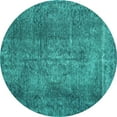 thumbnail image 1 of Ahgly Company Indoor Round Persian Turquoise Blue Traditional Area Rugs, 4' Round, 1 of 4