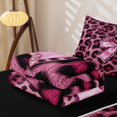 thumbnail image 5 of Homewish Chic Pink Leopard Print Zipper Twin Comforter Sets with Fitted Sheet and 2 Pillowcases For Girls,Kids Princess Bowknot Zipper Bedding Set,Black Reversible,4 Pieces, 5 of 7