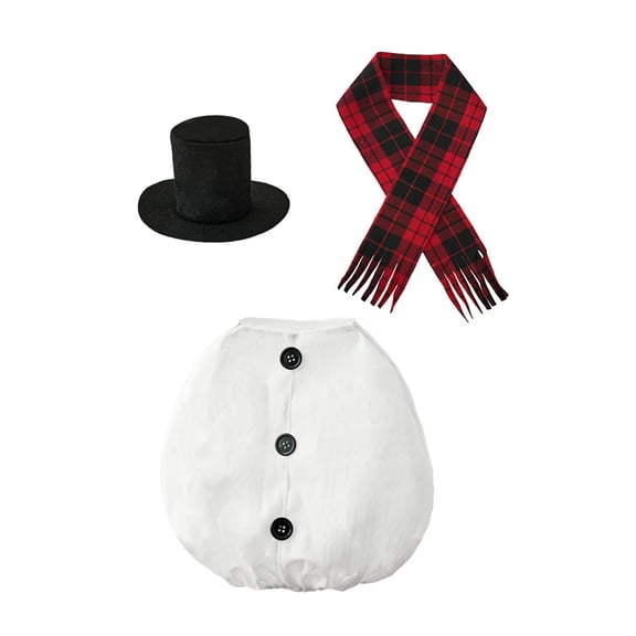 Christmas Lawns Geese Snowman Costume 23Inch Porch Geese Statue Decoration Cosplay Outfit For Holiday Yard Garden Decors