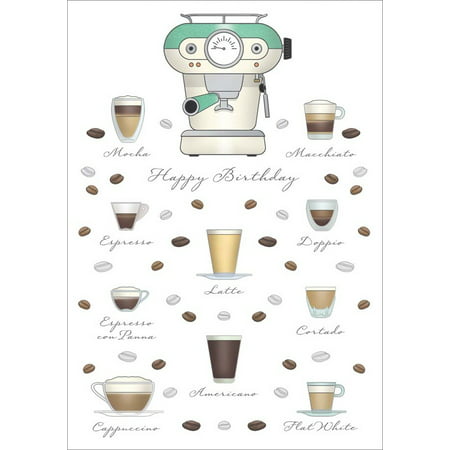 Quire Coffee: Mocha, Latte, Espresso, Cappuccino Birthday Card for