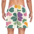 thumbnail image 2 of FORMRS Mens Swim Trunks Mesh Liner Quick Dry Casual Beach Board Shorts with Pockets, Sizes S-2XL, Purple Clover Pattern, 2 of 9