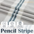 thumbnail image 4 of Striped Valance Farmhouse Window Treatment Linen Textured Drapes for Small Windows Kitchen Living Room RV Vintage Light Filtering Valance 16 Inch Rod Pocket 1 Panel Blue and Grey Stripe, 4 of 8