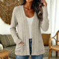 thumbnail image 2 of MSJUHEG Long Cardigans for Women Long Sleeve Coat Women's Shrug Sweaters Shiny Mesh Top Sheer Knit Cardigans Cardigan Jacket Summer Cardigan Coverup Dress Cardigan Summer Beige L, 2 of 6