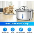 thumbnail image 3 of Pet Water Fountain, 2.5L/84Oz Stainless Steel Automatic Cat Dog Water Fountain for Cat Dog, Easy to Monitor Water Level, 3 of 8
