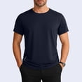 thumbnail image 2 of Leey-World Men's Casual Henley Shirt Short Sleeve Cotton Pique Band Collar Shirt Summer Button Basic Tee Shirts Mens T Shirt(Navy,5XL), 2 of 9