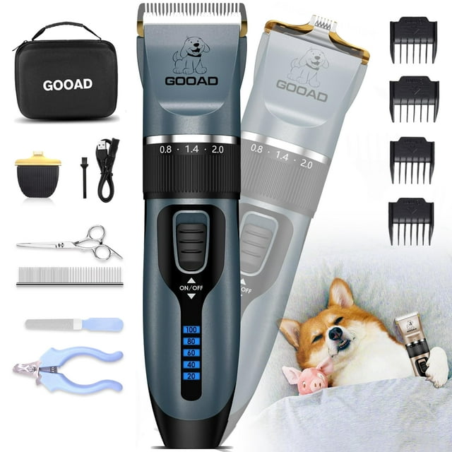 Kit de aseo para perros Gooad, inalámbrico y recargable, azul