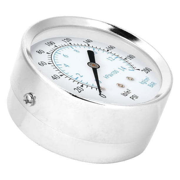 Manómetro de aire, 0-14 kg/cm 0-200 psi Manómetro de doble escala Conexión trasera Manómetro axial Características líderes en su clase