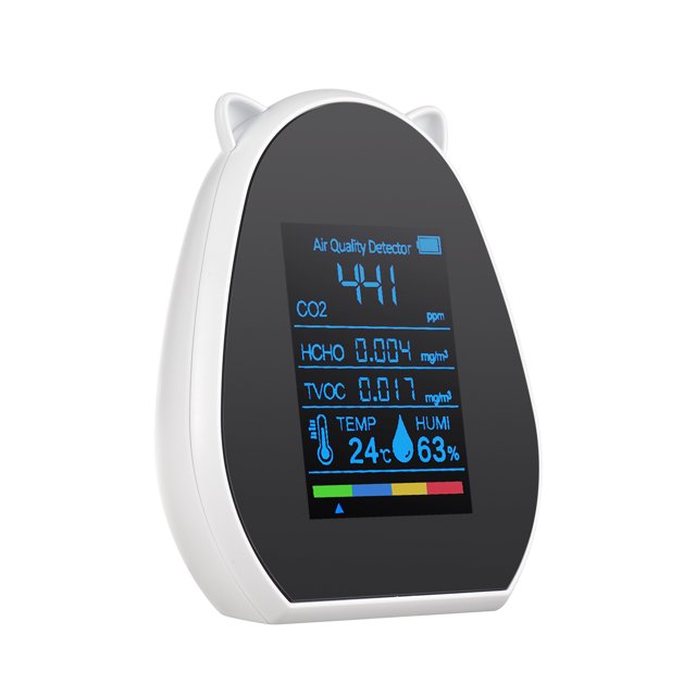 TFixol Monitor de del aire de 2,9 pulgadas Medidor de CO2 Termómetro recargable por USB TFixol probador de gases