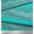 thumbnail image 2 of Soimoi Rayon Fabric Leaves & Floral Block Printed Fabric 1 Yard 42 Inch Wide, 2 of 3