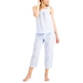 thumbnail image 1 of allbrand365 designer brand Cotton Embroidered Capri Pajama Set Womens, 1 of 1