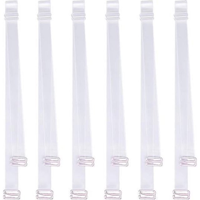 Tirantes de sujetador transparentes, 3 pares de tirantes de sujetador invisibles ajustables suaves para mujer 18 mm
