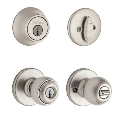 Kwikset Polo Doorknob and Deadbolt Satin Nickel
